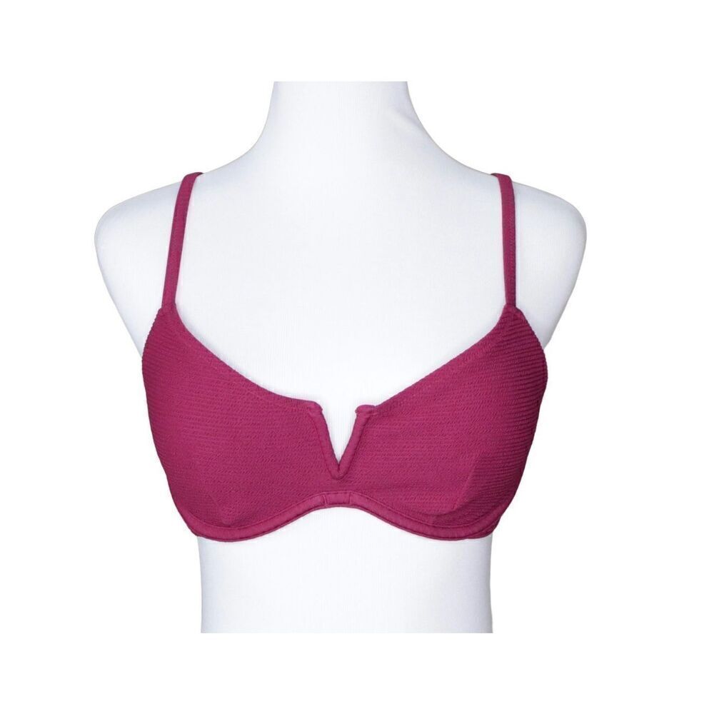 Shade‎ & Shore F311408 Burgundy Push Up Padded Bikini Bra Swim Top 34B Poolcore